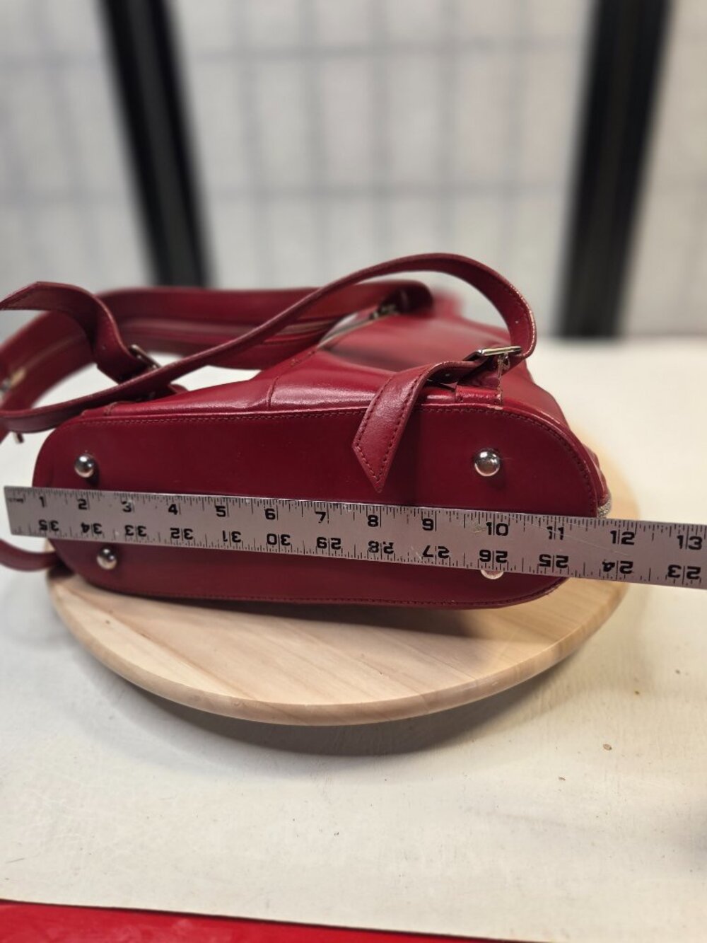 Wilson Leather Pelle Studio 90's Red Leather Sling Backpack Purse Women Medium - Picture 9 of 16